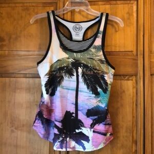 SO Multicolor Palm Tree Tank Top